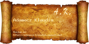 Adamecz Klaudia névjegykártya