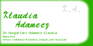 klaudia adamecz business card